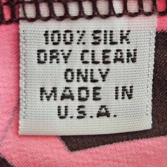 Alice & Trixie Silk Pink Orange Black Geometric Print Tank Top Size Large - Picture 9 of 9